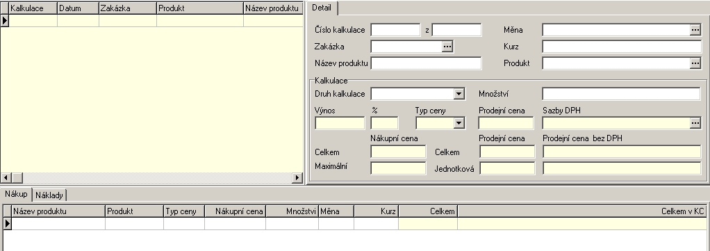 Modul Predbezna kalkulace